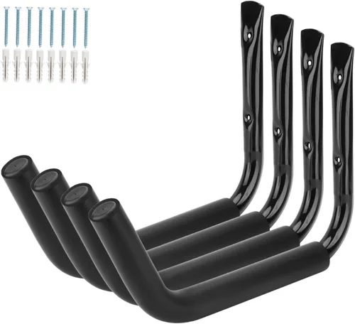 Miniatura 9 de Ganchos de almacenamiento para kayak, para montaje en pared, estante de canoa para garaje, para kayaks o tablas de remo, estante de pared resistente