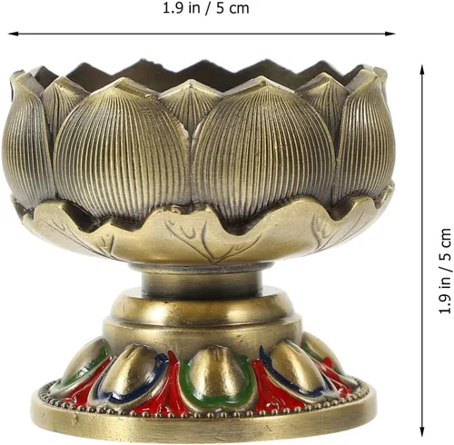 Miniatura 6 de Vaguelly Soporte de vela budista, soporte para lámpara de mantequilla con forma de loto, soporte para lámpara de meditación, decoración zen, lámpara