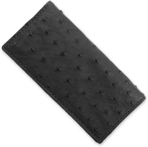 Miniatura 2 de Funda para chequera de piel de avestruz genuina