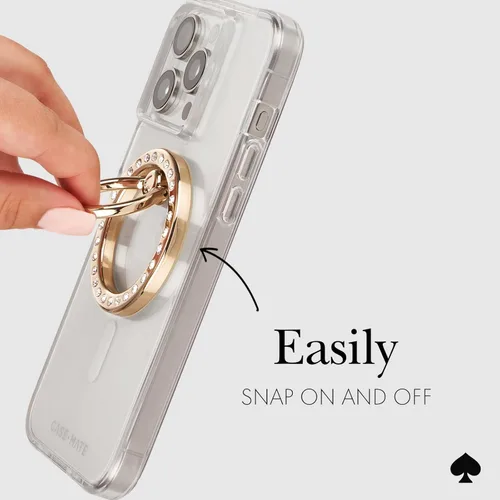 Miniatura 5 de Kate Spade New York Anillo Magnético para Teléfono con Agarre y Soporte - Removible y Plegable - Set in Stone Set en piedra