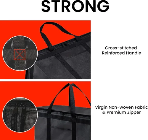 Miniatura 5 de Bolsa de enfriador XXL aislada y calentador de alimentos de NZ home para entrega y compras de comestibles con cremallera superior, color rojo