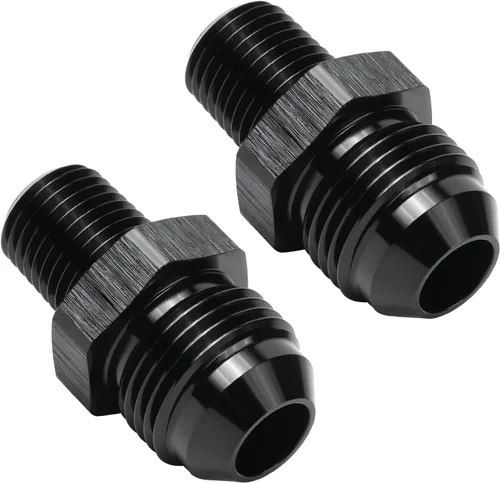 Miniatura 56 de 3AN macho Flare a 1/4 NPT tubo macho 90 grados codo adaptador unión aluminio negro