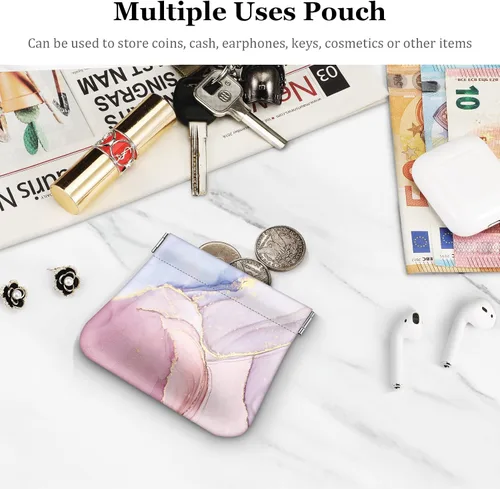 Miniatura 3 de Fintie - Monedero de piel sintética para monedas para mujeres y niñas, Rosa de mármol, Moda