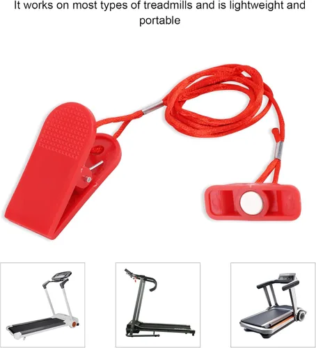 Miniatura 4 de Llaves de seguridad magnéticas universales para caminadora, reemplazo de llave de seguridad rectangular para la mayoría de las cintas de correr