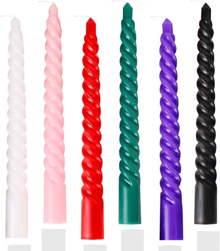 Miniatura 6 de Kandelo - Velas espiraladas cónicas de 8 pulgadas, 4 unidades, 5 horas, sin humo, vela larga, candelabros altos, para el hogar, cena, fiesta, boda