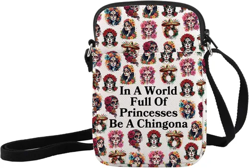 Miniatura 7 de JXGZSO Bolsa de cosméticos para dama mexicana en un mundo lleno de princesas Be a Mexican Makeup Bag Badass Women Gift, En un mundo HCB