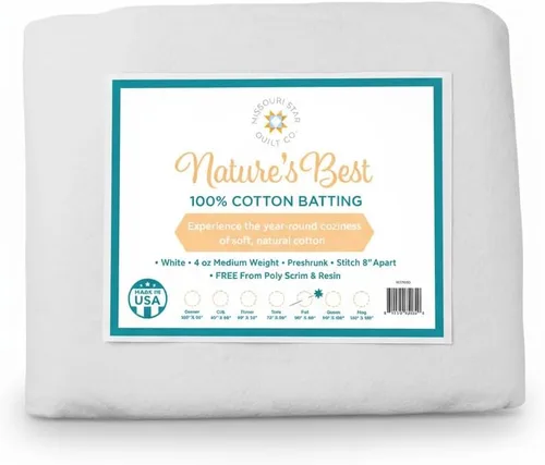 Miniatura 6 de Missouri Star Nature's Best - Manta de bateo 100% algodón, color blanco, 60 x 60 pulgadas, colcha natural para mantas, edredones de regazo