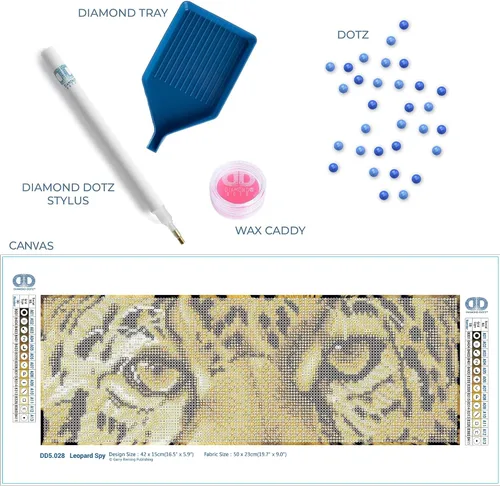 Miniatura 4 de DIAMOND DOTZ Kits de pintura de diamantes espía de leopardo para adultos, kits de arte de diamantes, un kit de manualidades creativo relajante