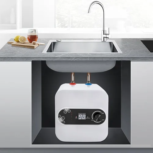 Miniatura 2 de DHBREK Calentador de agua eléctrico con mini-tanque, 110 V, 2.1 galones, 1.5 KW, blanco, punto de uso instantáneo, calentador de agua caliente