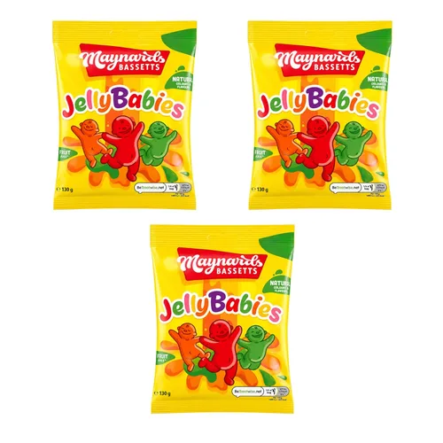 Maynards Bassetts Jelly Babies 4.59 oz x3, suave masticable