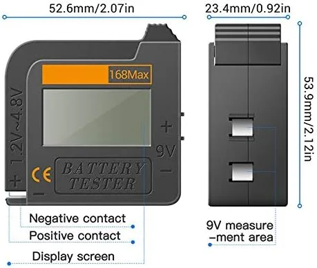 Miniatura 3 de Nuevo probador de batería de pila de botón Instrumento de medición de batería para baterías AA/AAA/9V/1.5V/C/D regular/recargables