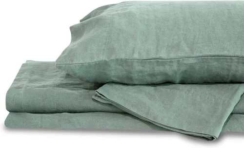 Miniatura 10 de Delilah Home Juego de sábanas de cáñamo orgánico, juego de sábanas duraderas de 3 piezas con 6.35 oz/m², ajustadas, planas y una funda de almohada