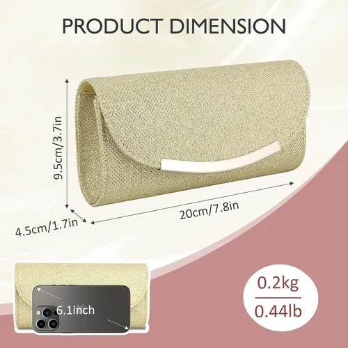 Miniatura 2 de Bolsos de mano para mujer, lentejuelas brillantes, sobre con purpurina, bolsa de noche, formal, boda, fiesta, bolso de mano