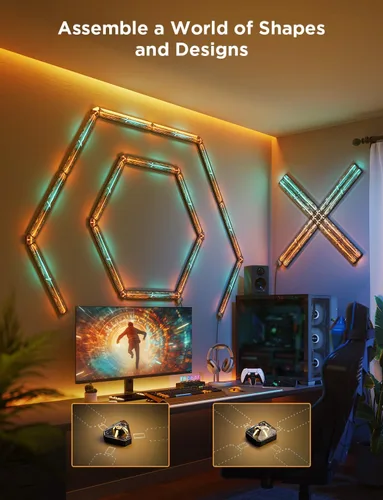 Miniatura 13 de Govee - Luz de pared para juegos, luz de pared RGBIC deslizante, funciona con Matter, Alexa y Google Assistant, luces LED de pared personalizables