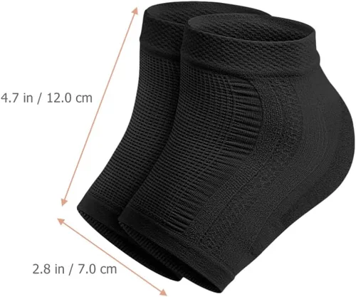 Miniatura 2 de FRCOLOR 2 pares de calcetines de compresión de manga de tobillo, calcetines de talón de gel hidratantes, calcetines de punta abierta, calcetines