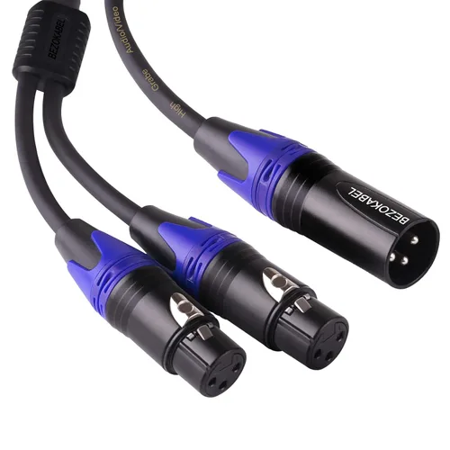 Miniatura 7 de Divisor XLR, cable divisor XLR equilibrado macho a 2 hembras, cable divisor XLR Y de 3 pines - 1 pie