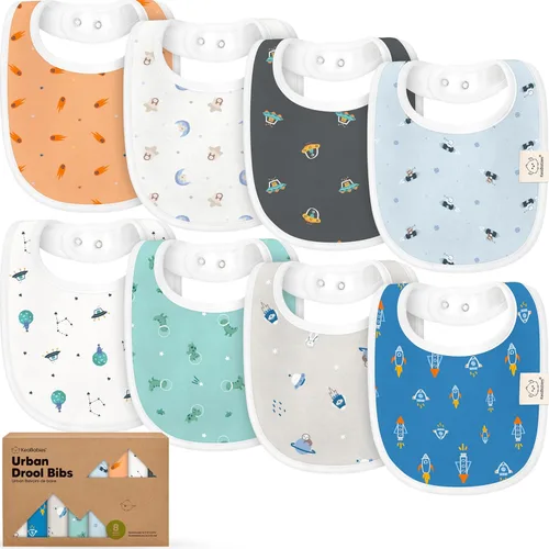 Miniatura 30 de Paquete de 8 baberos orgánicos para bebés niños, niñas - baberos de algodón suave para babear y dentición para bebé niña y niño, extra absorbentes