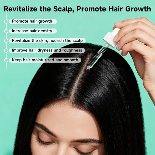 Miniatura 3 de Suero para el crecimiento del cabello para adelgazamiento y encrespamiento, 1.0 fl oz de suero multipéptido vegano y natural para el crecimiento