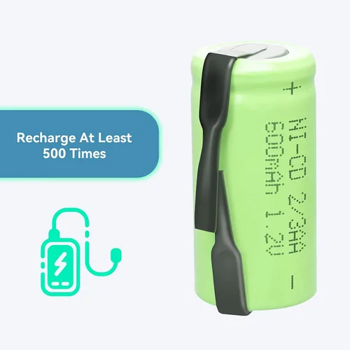 Miniatura 4 de AA Ni-Cd 1.2V 2/3AA 600mAh Batería Recargable - 12pcs Verde