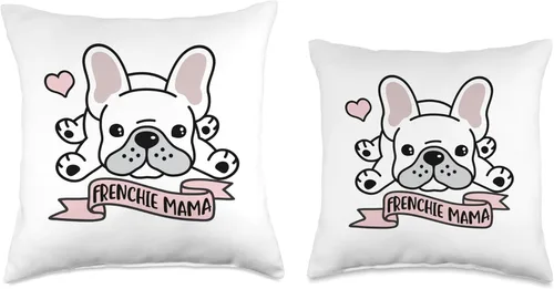 Miniatura 3 de D. Frenchie Mama - Cojín de Bulldog francés (16.0 x 16.0 in), diseño de bulldog francés, multicolor