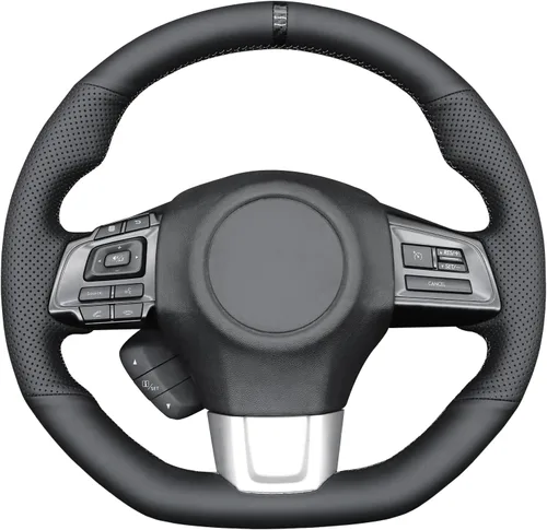 Miniatura 39 de MEWANT Funda de volante de automóvil transpirable cosida a mano para Subaru WRX 2015-2021 / WRX STI 2015-2021, accesorios para volante Subaru WRX