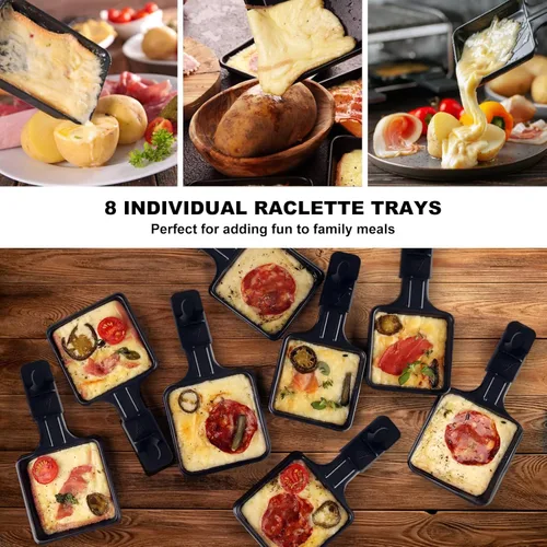 Miniatura 3 de CUSIMAX Raclette Grill Parrilla coreana de barbacoa, parrilla de mesa portátil con placa antiadherente, control de temperatura ajustable, parrilla