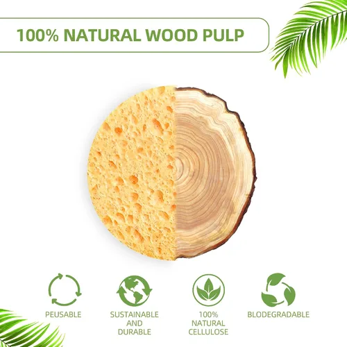 Miniatura 7 de 120 esponjas faciales comprimidas, 100 % natural, esponjas cosméticas de spa de celulosa para limpieza facial diaria, maquillaje y eliminación