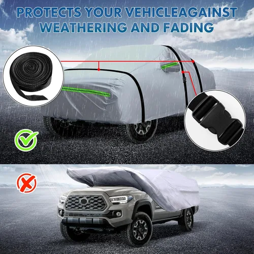 Miniatura 5 de La funda completa de 6 capas para automóvil es impermeable para todo tipo de clima, universal en todas las estaciones, prevención de nieve, Tira