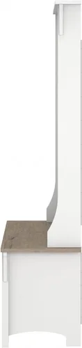Miniatura 9 de Bush Furniture Salinas Hall Árbol con banco de almacenamiento de zapatos, blanco puro y gris Shiplap Shiplap Gris/Blanco Puro