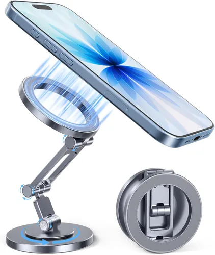 Miniatura 11 de Itramax Soporte magnético para teléfono con rotación de 360°, soporte plegable y portátil para iPhone para escritorio con base antideslizante