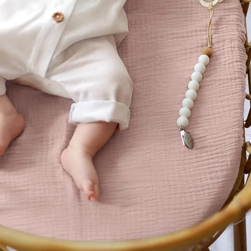 Miniatura 17 de lulumoon Sábanas de muselina para moisés para bebé: sábanas ajustables suaves para moisés de cabecera para niños y niñas Oliva y Crema