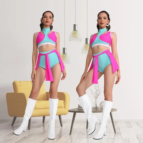 Miniatura 3 de Botas Go Go para mujer, botas con cremallera y tacón de bloque por encima de la rodilla