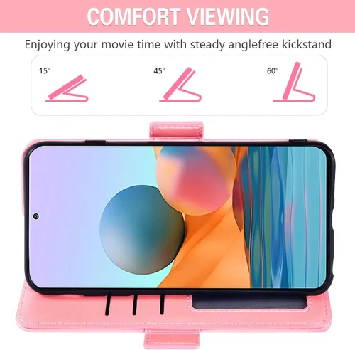 Miniatura 4 de Asuwish Compatible con Xiaomi Redmi Note 10 Pro Wallet Case Protector de pantalla de vidrio templado, soporte para tarjeta de crédito, correa