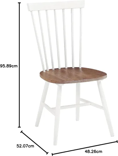 Miniatura 8 de OSP Home Furnishings Eagle Ridge - Sillas de comedor tradicionales de madera maciza estilo Windsor, paquete de 2, color crema