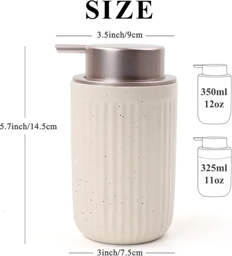 Miniatura 3 de BosilunLife Dispensador de Jabón de Manos de Espuma - Dispensador de Jabón de Espuma de Cerámica para Baño de 12 oz Dispensador de Jabón Líquido