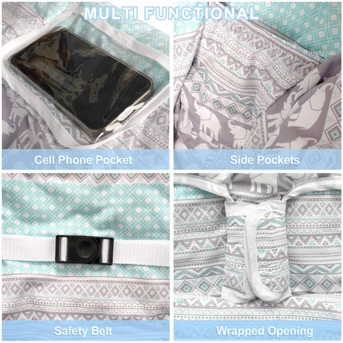 Miniatura 3 de Funda para carrito de compras para bebé 2 en 1 Funda para silla alta con arnés de seguridad Multifuncional Patrón de dinosaurio Cubiertas de carrito