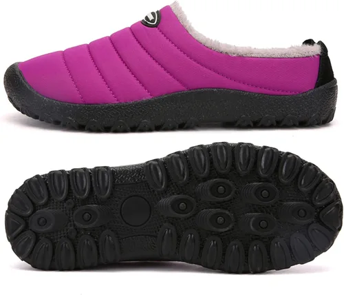 Miniatura 2 de UBFEN Mens Womens Winter Warm Slippers with Fuzzy Plush Lining Slip on House Shoes Indoor Outdoor Anti-Skid Rubber Sole