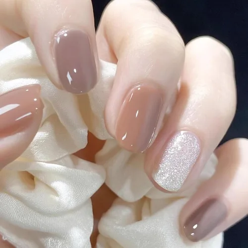 Miniatura 21 de LIGHT RAIN - Uñas a presión de longitud media, con diseño de galaxia Andromeda, uñas postizas de gel, reutilizables, de lujo, de siete capas