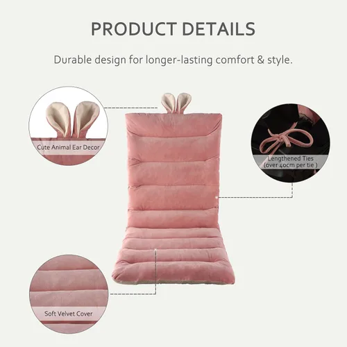 Miniatura 3 de ELFJOY Cojín para Silla de Oficina 100cm Cojín para Silla de Escritorio Cojín de Asiento con Soporte Lumbar Cojín para Silla de Descanso con Banda