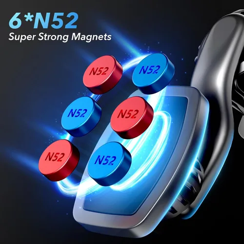 Miniatura 2 de iFunyLED Soporte magnético para teléfono de automóvil, soporte de teléfono celular con clip mejorado, soporte de teléfono magnético fuerte de 360°