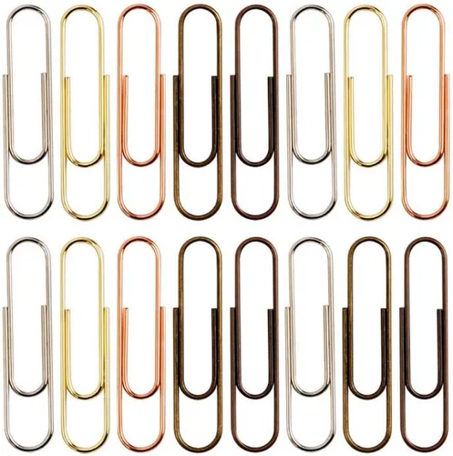 Miniatura 3 de 50 clips metálicos de 1.969 in para oficina, escuela y uso personal (bronce)