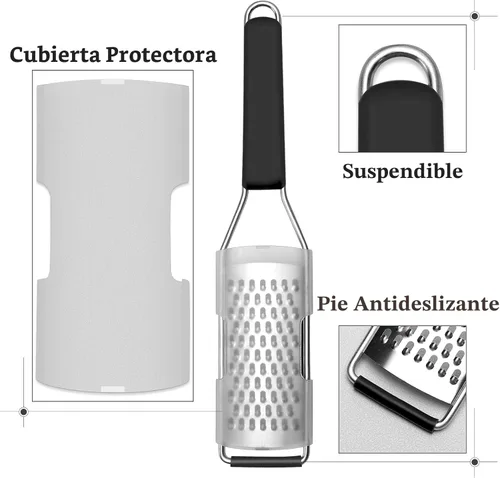 Miniatura 7 de Cambom Lemon Zester Rallador de tres piezas, herramienta de cocina resistente para queso parmesano, jengibre, ajo, nuez moscada, chocolate