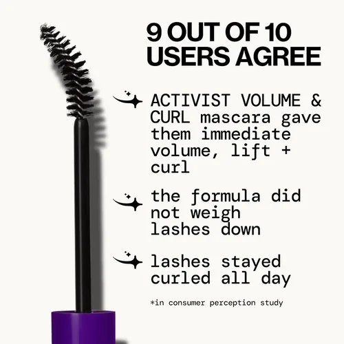 Miniatura 3 de Pacifica Activist Volume & Curl Mascara – Rímel de rizado instantáneo y voluminizador, fórmula de ceras y fibras vegetales, cepillo vegano, vegano