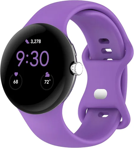 Miniatura 27 de Correa Compatible con Google Pixel Watch 1/2/3/4 (41mm), Pulsera de Reemplazo de Silicona Suave Deportiva para Google Pixel Watch 41mm Negro