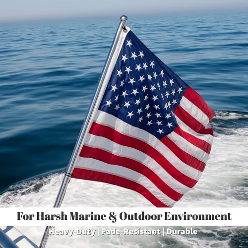 Miniatura 2 de Bandera de barco de Estados Unidos de 12 x 18 pulgadas, bandera estadounidense bordada, nailon 210D impermeable, ojales de latón, cabecera de lona