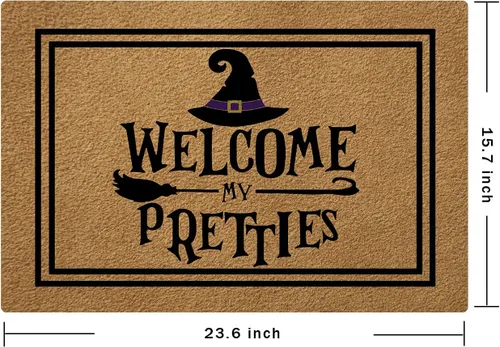 Miniatura 3 de Divertidos felpudos con texto en inglés "Welcome My Pretties", tapete de bienvenida para interiores y exteriores, tapete de bienvenida