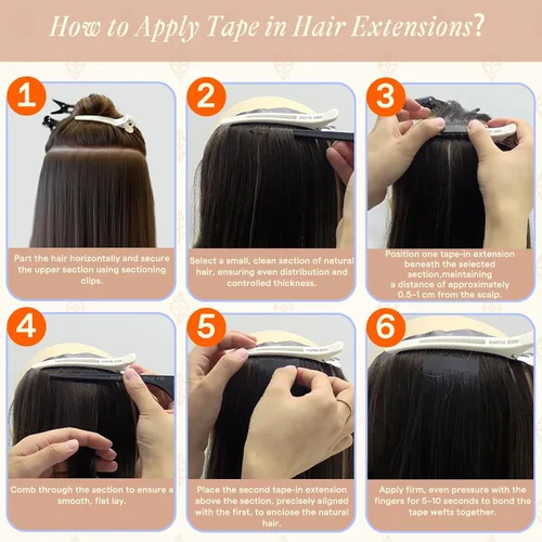 Miniatura 6 de Full Shine - Extensiones de cabello con cinta adhesiva de 18 pulgadas, extensiones de cabello Remy de 1.76 oz, extensiones de cabello lacio