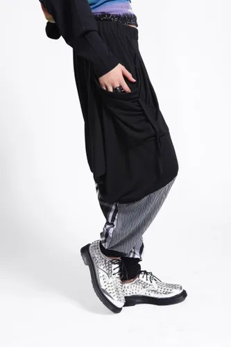 Miniatura 2 de ellazhu Pantalones de harén casuales para mujer, con cintura baja, bolsillos con estampado a cuadros, para hip hop, pantalones de yoga GY206 A