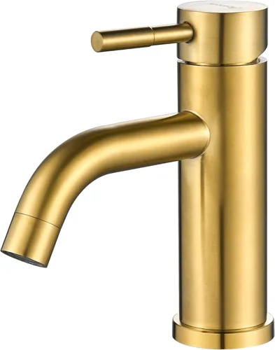 Miniatura 10 de Grifo de Lavabo de Baño de Un Solo Orificio Negro Mate, Grifo de Baño Moderno de Una Sola Manija Comercial de Acero Inoxidable para Lavabo