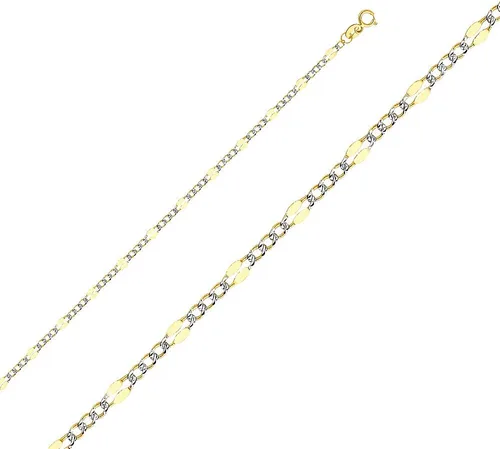 Miniatura 2 de Wellingsale Cadenas Figaro estampadas de oro macizo de 14 quilates (opciones de selección)
